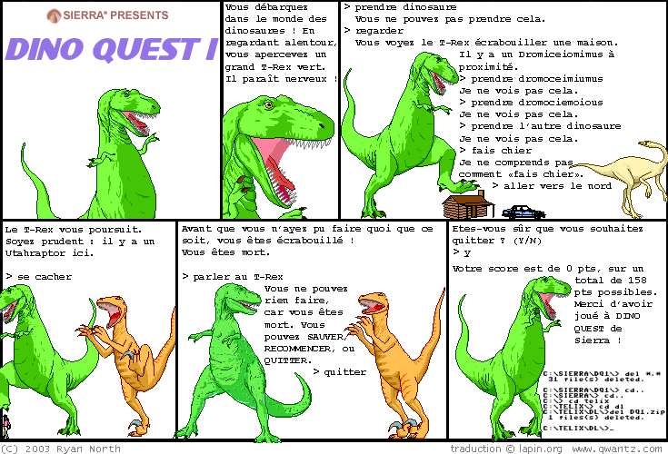 Plutôt téméraire, d'appeler un jeu Dino Quest 1.